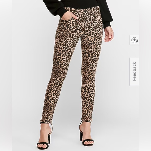 Express Pants - Express Leopard Print Skinny Ankle Pants NWT